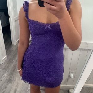 Princess Polly Purple Lace Mini Dress